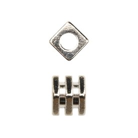 1111-1123 - Metal Bead Brass Base Rectangle 5X6MM Nickel Nickel Free 50pcs 1111-1123,montreal, quebec, canada, beads, wholesale