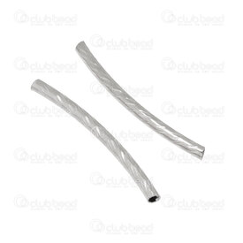 1111-1155-25WH - Laiton Bille Tube Courbe 25x2mm Motif Fantaisie Trou 1.2mm Naturel 100pcs 1111-1155-25WH,Billes,Métal,Autres,montreal, quebec, canada, beads, wholesale