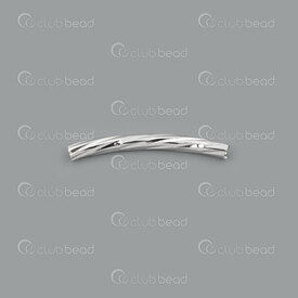 1111-1155-WH - Brass Bead Tube Curve 20x2mm Fancy Design 1.5mm hole Nickel 100pcs 1111-1155-WH,1111-,montreal, quebec, canada, beads, wholesale