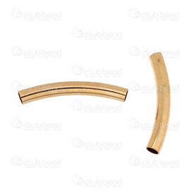 1111-1157-GL - Brass Bead Tube Round 30x4mm Curved 3mm hole Gold 50pcs 1111-1157-GL,Beads,Metal,Brass,montreal, quebec, canada, beads, wholesale
