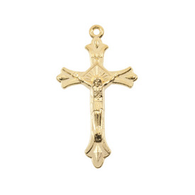 1111-1213-GL - Metal Pendant Cross Religious 23X44MM Gold 10pcs 1111-1213-GL,Clearance by Category,Metal,Cross,Pendant,Metal,Metal,23X44MM,Cross,Religious,Gold,China,10pcs,montreal, quebec, canada, beads, wholesale