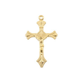 1111-1217-GL - Metal Pendant Cross Religious 23X37MM Gold 10pcs 1111-1217-GL,Croix religieux,montreal, quebec, canada, beads, wholesale