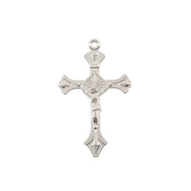 1111-1217-WH - Metal Pendant Cross Religious 23X37MM Nickel 10pcs 1111-1217-WH,montreal, quebec, canada, beads, wholesale
