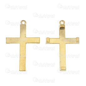 1111-1219-GL - Metal Pendant Cross Religious 27X42MM Gold 10pcs 1111-1219-GL,Beads,Pendant,Cross,Pendant,Metal,Metal,27X42MM,Cross,Religious,Gold,China,10pcs,montreal, quebec, canada, beads, wholesale