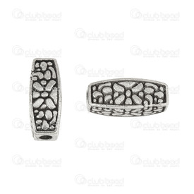 1111-1333-OXWH - Metal Bead Fancy Square Tube With Engraved Design 12x5mm Antique Nickel 1.4mm Hole 20pcs 1111-1333-OXWH,Beads,Metal,Brass,Bead,Fancy,Metal,Metal,12X5MM,Square Tube,With Engraved Design,Antique Nickel,1.4mm Hole,China,20pcs,montreal, quebec, canada, beads, wholesale