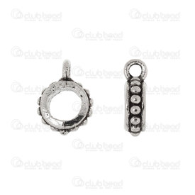 1111-1337-WH - Metal Bead Spacer Round With Loop 7.5x3mm Antique Edge with Dots 4.5mm Hole 50pcs 1111-1337-WH,Beads,Round,50pcs,Bead,Spacer,Metal,Metal,7.5x3mm,Round,Round,With Loop,Grey,Antique,Edge with Dots,montreal, quebec, canada, beads, wholesale