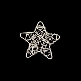 *1111-1501 - Metal Pendant Star 40MM Silver 10pcs *1111-1501,montreal, quebec, canada, beads, wholesale