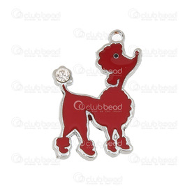1111-5010-007 - Metal Pendant Dog Puddle 17x24mm Red filling Red 10pcs  Theme: Animals 1111-5010-007,Pendants,montreal, quebec, canada, beads, wholesale