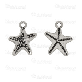 1111-5011-003 - Metal Pendant Starfish 15x15mm Antique Nickel 20pcs  Theme: Nature 1111-5011-003,Beads,Metal,Others,20pcs,Pendant,Metal,Metal,15x15mm,Starfish,Antique Nickel,China,20pcs,Theme: Nature,montreal, quebec, canada, beads, wholesale