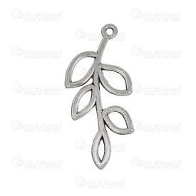 1111-5011-007 - Nature Metal Pendant Leaves on Branch 19X42mm Antique Nickel 20pcs 1111-5011-007,Pendants,Metal,Pendant,Nature,Metal,Metal,19X42mm,Free Form,Leaves on Branch,Grey,Antique Nickel,China,20pcs,montreal, quebec, canada, beads, wholesale