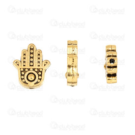 1111-5012-017GL - Spiritual Metal Bead Fatima hand 10x12mm Gold 20pcs 1111-5012-017GL,billes de metal,montreal, quebec, canada, beads, wholesale
