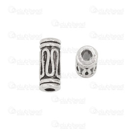 1111-5057 - Metal bead tube 11x4.2mm hole 2MM antique nickel with fancy design 20pcs 1111-5057,Bille de metal tube,montreal, quebec, canada, beads, wholesale