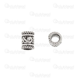 1111-5067 - Metal bead tube 8.5x6mm fancy design 4.5mm hole nickel 20pcs 1111-5067,montreal, quebec, canada, beads, wholesale