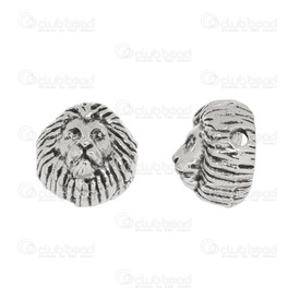 1111-5110-01 - Metal Bead Lion Head Hollow 13x12mm Antique Nickel 20pcs  Theme: Animals 1111-5110-01,20pcs,Metal,Bead,Bead,Metal,Metal,13X12MM,Lion Head,Hollow,Antique Nickel,China,20pcs,Theme: Animals,montreal, quebec, canada, beads, wholesale