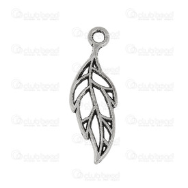 1111-5111-003 - Nature Breloque Feuille Métal Nickel 30X10mm 20pcs 1111-5111-003,Billes,LEAFS,montreal, quebec, canada, beads, wholesale