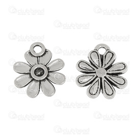 1111-5111-01 - Metal Charm Flower 15x17mm Antique Nickel 35pc 1111-5111-01,Flower,Charm,Metal,Metal,15X17MM,Flower,Flower,Antique Nickel,China,35pc,montreal, quebec, canada, beads, wholesale