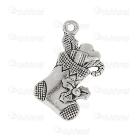 1111-5117-001 - DISC Metal Charm Christmas Stocking 13x20mm Antique Nickel 30pcs  Theme: Christmas 1111-5117-001,Charms,Metal,Metal,Charm,Metal,Metal,13X20MM,Christmas Stocking,Antique Nickel,China,30pcs,Theme: Christmas,montreal, quebec, canada, beads, wholesale
