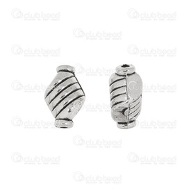 1111-5200-021 - Metal bead twisted shape 10x6mm, 0.87G silver 50pcs 1111-5200-021,Clearance by Category,Metal,montreal, quebec, canada, beads, wholesale
