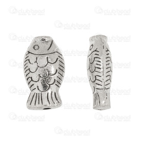 1111-5210-001 - Metal Bead Fish With Engraved Design 14x10mm Nickel 10pcs  Theme: Animals 1111-5210-001,Beads,Metal,Others,10pcs,Bead,Metal,Metal,14X10mm,Fish,With Engraved Design,Antique Nickel,China,10pcs,Theme: Animals,montreal, quebec, canada, beads, wholesale