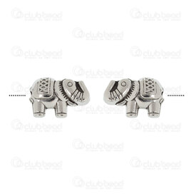 1111-5210-11WH - Animal Metal Bille Elephant 8x12x4mm Trou 1.5mm Nickel 20pcs 1111-5210-11WH,Elephant,montreal, quebec, canada, beads, wholesale