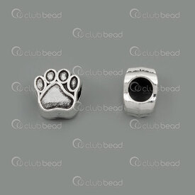 1111-5210-121 - Animal Metal Bead Paw 9.5x9.5mm 4mm hole Natural 20pcs 1111-5210-121,ms,montreal, quebec, canada, beads, wholesale