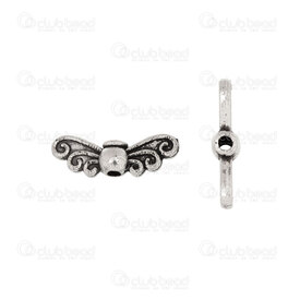 1111-5210-15 - Animal Metal Bead Butterfly 4.5x14x3.5mm 1.2mm Hole Natural Antique 50pcs 1111-5210-15,ANI,AUX,montreal, quebec, canada, beads, wholesale