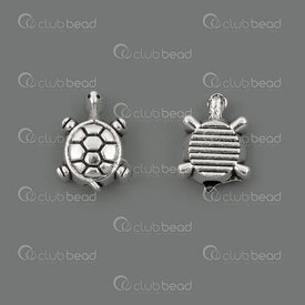 1111-5210-17 - Animal Metal Bead Turtle 8.5x6.5x3mm 1.2mm hole Natural 50pcs 1111-5210-17,turtle,montreal, quebec, canada, beads, wholesale