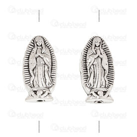 1111-5212-0031 - Spiritual Metal Bead Virgin Mary 19.5x9.5X4.5mm Natural 10pcs 1111-5212-0031,Spiritual beads,montreal, quebec, canada, beads, wholesale
