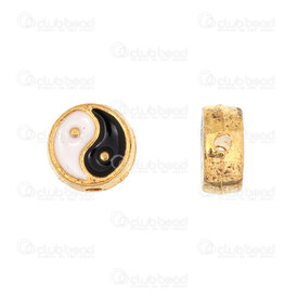 1111-5212-005GL - Spiritual Metal Bead Yin and Yang Round 8.5X3.5mm Gold 1.5mm hole 10pcs 1111-5212-005GL,Beads,montreal, quebec, canada, beads, wholesale