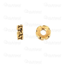 1111-5212-11OXGL - Metal Bead Spacer Rondelle Concave 6x3mm Antique Gold With Greek Key Design 2mm Hole 50pcs 1111-5212-11OXGL,Findings,50pcs,Bead,Spacer,Metal,Metal,5.5X3MM,Round,Rondelle,Concave,Yellow,Antique Gold,With Greek Key Design,2.5mm Hole,montreal, quebec, canada, beads, wholesale