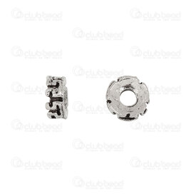 1111-5212-11OXWH - Metal Bead Spacer Rondelle Concave 6x3mm Antique Nickel With Greek Key Design 2mm Hole 50pcs 1111-5212-11OXWH,Beads,Metal,Metal,Bead,Spacer,Metal,Metal,5.5X3MM,Round,Rondelle,Concave,Grey,Antique Nickel,With Greek Key Design,montreal, quebec, canada, beads, wholesale