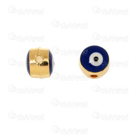 1111-5212-17051GL - Spirituel Metal Bille Mauvais Œil 5.5x4.5mm Bleu Trou 1mm Couleur Or 20pcs 1111-5212-17051GL,Billes,Métal,Autres,montreal, quebec, canada, beads, wholesale