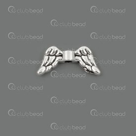 1111-5212-19 - Spiritual Metal Bead Angel Wings 6.5x14x3mm 1.5mm hole Natural 50pcs 1111-5212-19,wing,montreal, quebec, canada, beads, wholesale