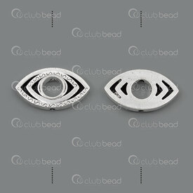 1111-5212-25 - Spirituel Metal Bille Mauvais Oeil 12x21x13mm Diametre Interieur 5mm Trou 1.2mm Naturel 20pcs 1111-5212-25,Billes,Métal,Autres,montreal, quebec, canada, beads, wholesale