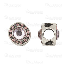 1111-5214-003 - Metal Bead European Style With Hearts With Rhinestones With Pink Acrylic Cabochons 5mm Hole 5pcs 1111-5214-003,European style,Bead,European Style,Metal,Metal,Round,With Hearts,With Rhinestones,With Pink Acrylic Cabochons,5mm Hole,China,5pcs,montreal, quebec, canada, beads, wholesale