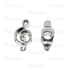 1111-5215-001 - Music metal bead 3D hollow treble key nickel free nickel 1.8G 18*9,4mm 20pcs 1111-5215-001,3D,montreal, quebec, canada, beads, wholesale