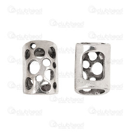 1111-5235-WH - Metal fancy bead tube 21x14x8cm Dots inner 10x6mm Nickel 10pcs 1111-5235-WH,Beads,Metal,Others,montreal, quebec, canada, beads, wholesale