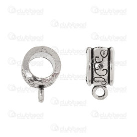 1111-5243 - Metal Bead 12x10mm Fancy design with one loop 5.5mm Hole Nickel 20pcs 1111-5243,Beads,Metal,Others,montreal, quebec, canada, beads, wholesale