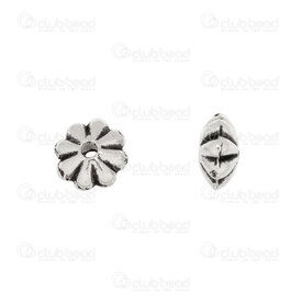 1111-5250-07WH - Metal Bead Spacer Flower 6x3mm Antique Nickel 1mm Hole 100pcs 1111-5250-07WH,Beads,Metal,6X3MM,Bead,Spacer,Metal,Metal,6X3MM,Round,Flower,Grey,Antique Nickel,1mm Hole,China,montreal, quebec, canada, beads, wholesale