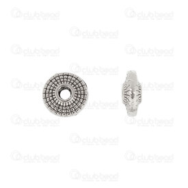 1111-5265 - Metal Bead Fancy Saucer 8x3.5mm Nickel With Lines 1mm Hole 50pcs 1111-5265,Beads,Metal,Metal,Bead,Fancy,Metal,Metal,8x3.5mm,Round,Saucer,Grey,Nickel,With Lines,1mm Hole,montreal, quebec, canada, beads, wholesale