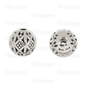 1111-5275 - Metal Bead Round 6mm Fancy Diamond Design 1mm hole Nickel 50 pcs 1111-5275,Beads,montreal, quebec, canada, beads, wholesale