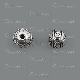 1111-5277 - Metal Bead Round 8x7mm Fancy Circle Design 1.5mm hole Nickel 20 pcs 1111-5277,Beads,Metal,Others,montreal, quebec, canada, beads, wholesale