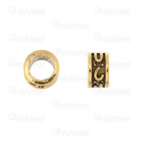1111-5281-OXGL - Metal Bille Separateur Cylindre 3x5mm Motif Ligne Trou 3.5mm Or Antqiue 100pcs 1111-5281-OXGL,Antique,montreal, quebec, canada, beads, wholesale