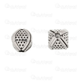 1111-5289-WH - Metal Bille Carre-Oval 7x7.5mm Motif Point Trou 1.5mm Naturel 30pcs 1111-5289-WH,Carre,montreal, quebec, canada, beads, wholesale