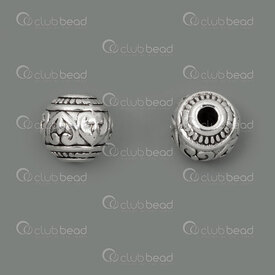 1111-5293 - Metal Bille Rond 7x8mm Motif Fantaisie Trou 2mm Naturel 20pcs 1111-5293,Billes,Métal,Autres,montreal, quebec, canada, beads, wholesale