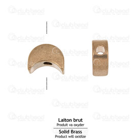 1111-5295-BR - Brass Bead Moon 5x6.5x3mm 1.5mm Hole Nautral Brass Color 50pcs 1111-5295-BR,montreal, quebec, canada, beads, wholesale