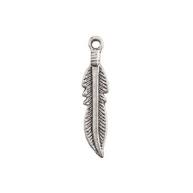 *1111-9625 - Metal Charm Feather 5X24MM Antique Silver 10pcs *1111-9625,montreal, quebec, canada, beads, wholesale