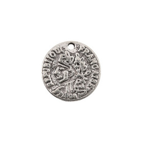 *1111-9627 - Metal Charm Coin 16MM Antique Silver 10pcs *1111-9627,montreal, quebec, canada, beads, wholesale