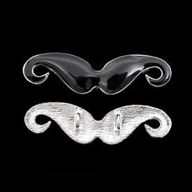 *1111-9800-309 - Metal Pendant Mustache 13x48mm Black/Silver 2 Loops 2pcs *1111-9800-309,1111-,2pcs,Pendant,Metal,Metal,13x48mm,Mustache,Black,Black/Silver,2 Loops,China,2pcs,montreal, quebec, canada, beads, wholesale