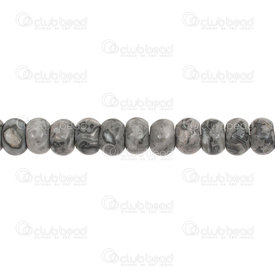 1112-0070-01 - Semi precious stone Bead Rondelle 8x5.5mm Black Jasper 16'' string 1112-0070-01,Beads,Stones,Others,montreal, quebec, canada, beads, wholesale